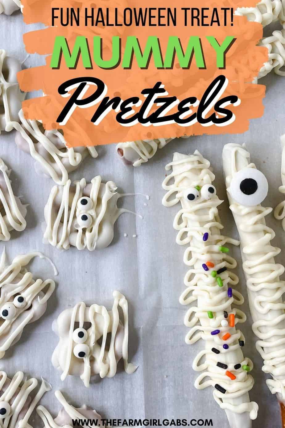 how to make Mummy Pretzels for Halloween