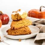 Pumpkin season calls for an easy fall baking recipe. Prepare the perfect fall-flavored Pumpkin Brown Butter Scones using simple, fresh, and flavorful ingredients. These scones are an excellent baked treat to eat for breakfast with coffee or tea. These scones are the perfect fall treat - Super flaky and perfectly spiced. Try this delicious recipe for classic pumpkin scones!