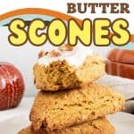 Pumpkin season calls for an easy fall baking recipe. Prepare the perfect fall-flavored Pumpkin Brown Butter Scones using simple, fresh, and flavorful ingredients. These scones are an excellent baked treat to eat for breakfast with coffee or tea. These scones are the perfect fall treat - Super flaky and perfectly spiced. Try this delicious recipe for classic pumpkin scones!