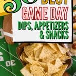 It's football season! Score big and your Game Day party with a fantastic spread of these Amazing Dips, Apps, And Snacks. These easy party recipes are perfect for game day, tailgating, homegating or watching football with the family. Score big at your Game Day party with a fantastic spread of these Amazing Dips, Apps, And Snacks! These game-day recipes are winners. Everyone loves football food. These Super Bowl Party recipes will score big points with your guests.