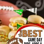 It's football season! Score big and your Game Day party with a fantastic spread of these Amazing Dips, Apps, And Snacks. These easy party recipes are perfect for game day, tailgating, homegating or watching football with the family. Score big at your Game Day party with a fantastic spread of these Amazing Dips, Apps, And Snacks! These game-day recipes are winners. Everyone loves football food. These Super Bowl Party recipes will score big points with your guests.