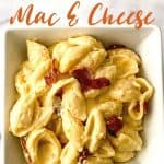 Ditch the box of macaroni and cheese and make a cheesy side on the stovetop with this stovetop Bacon Mac and Cheese recipe. It’s simple, flavorful, and perfect to serve with some of your favorite entrees, such as chicken and pork! This stovetop macaroni and cheese recipe is a perfect weeknight meal idea. Your family will love this creamy mac and cheese recipe. This is the mac & cheese is the ultimate comfort food recipe.