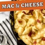 Ditch the box of macaroni and cheese and make a cheesy side on the stovetop with this stovetop Bacon Mac and Cheese recipe. It’s simple, flavorful, and perfect to serve with some of your favorite entrees, such as chicken and pork! This stovetop macaroni and cheese recipe is a perfect weeknight meal idea. Your family will love this creamy mac and cheese recipe. This is the mac & cheese is the ultimate comfort food recipe.