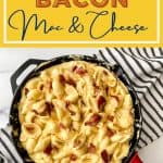 Ditch the box of macaroni and cheese and make a cheesy side on the stovetop with this stovetop Bacon Mac and Cheese recipe. It’s simple, flavorful, and perfect to serve with some of your favorite entrees, such as chicken and pork! This stovetop macaroni and cheese recipe is a perfect weeknight meal idea. Your family will love this creamy mac and cheese recipe. This is the mac & cheese is the ultimate comfort food recipe.