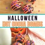 Fall is in the air and that calls for a warm treat. These Halloween Hot Cocoa Bombs are a perfect way to celebrate fall. Hot cocoa bombs for fall are filled with hot chocolate mix, miniature marshmallows and are nestled inside a delicious chocolate shell
