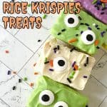 Prepare a fun and yummy Halloween snack for the spooky season with these Monster Rice Krispies Treats. These easy Halloween treats are flavorful, adorable, and perfect for children’s parties and Halloween gatherings with family and friends. You can make your own homemade Rice Krispies treats or use the store-bought variety.