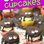 Oreo Spider Cupcakes for Halloween are a tasty treat that kids will love eating and making. The colorful and cute cupcakes are sure to be a huge hit at Halloween gatherings, birthday parties and fall activities with family and friends. The best part yet, this Halloween-inspired cupcake recipe is topped with an Oreo cookie spider.