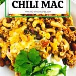 Prepare a fulfilling meal for the family with this wholesome and hearty Chili Mac. Loaded with flavor, this easy comfort food recipe is perfect to make for lunch or dinner with a side of cornbread or garlic bread! Chili Mac and Cheese is an easy weeknight meal idea.