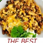 Prepare a fulfilling meal for the family with this wholesome and hearty Chili Mac. Loaded with flavor, this easy comfort food recipe is perfect to make for lunch or dinner with a side of cornbread or garlic bread! Chili Mac and Cheese is an easy weeknight meal idea.