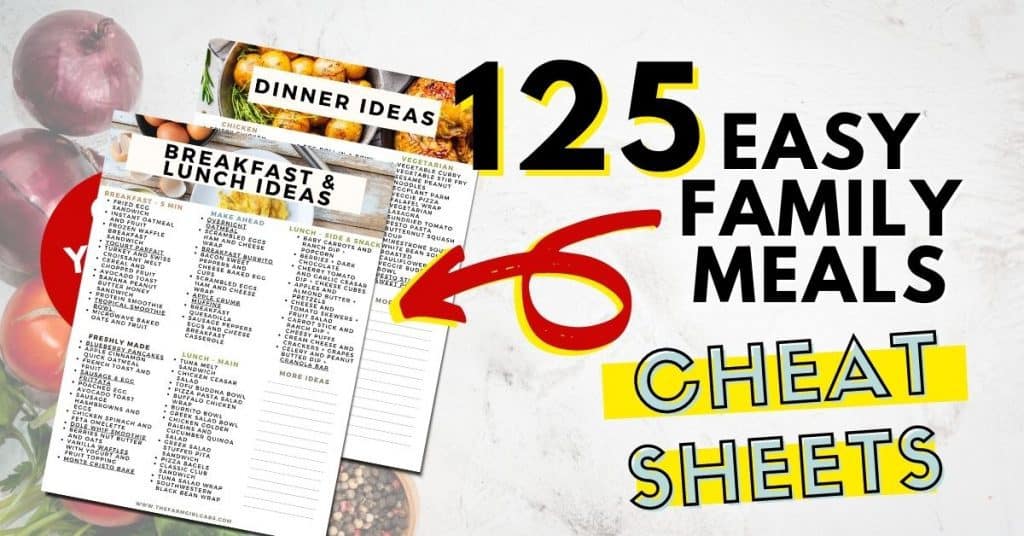 125 Easy Meal Ideas cheat sheets
