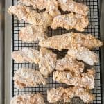 Easy homemade buffalo chicken tenders with ranch dipping sauce.