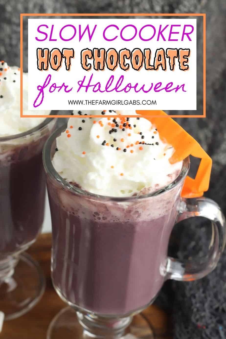 ouble. This delightful brew will warm you up for Halloween. Whip up a batch of this Slow Cooker Hot Chocolate this Halloween.