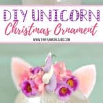 This magical Unicorn Christmas Ornament is an easy DIY ornament to make for your Christmas tree this year! Kids will enjoy making this homemade ornament.