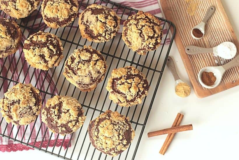 Easy, simple and perfect for the holiday season. These Gingerbread Streusel Muffins are a perfect easy muffin recipe to celebrate the upcoming holiday season. This easy muffin recipe is a delicious grab-and-go breakfast or snack idea.