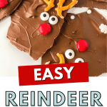 Learn how to make an easy and delicious treat to enjoy with family and friends for the holiday season. You’ll love the chocolatey taste of this sweet and simple chocolate Reindeer Bark recipe. This chocolate bark recipe is perfect recipe for a Christmas Cookie Exchange, holiday party or class party.