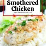 Easily prepare a flavorful entree with this delicious Smothered Chicken recipe. The chicken is juicy, tender, and will melt in your mouth with each bite you take. This easy chicken recipe is perfect for a quick weeknight meal for the family. Add this classic chicken recipe to your weekly meal plan.