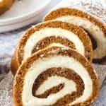 You can't go wrong with a classic pumpkin roll recipe. This easy fall dessert has a soft pumpkin cake filled with a slightly sweet cream cheese filling. Add a dusting of powdered sugar and you have a delicious fall dessert idea.