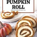 You can't go wrong with a classic pumpkin roll recipe. This easy fall dessert has a soft pumpkin cake filled with a slightly sweet cream cheese filling. Add a dusting of powdered sugar and you have a delicious fall dessert idea.