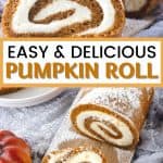 You can't go wrong with a classic pumpkin roll recipe. This easy fall dessert has a soft pumpkin cake filled with a slightly sweet cream cheese filling. Add a dusting of powdered sugar and you have a delicious fall dessert idea.