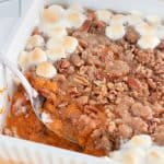 This easy Sweet Potato Casserole with Pecan Streusel is a holiday favorite! You can't beat the combination of sweet and salty flavors in this Thanksgiving dish that will have your family asking for seconds.
