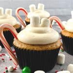 Combine the taste of your favorite warm beverage with a delicious baked cupcake treat when preparing these tasty Hot Chocolate Cupcakes. They’re the perfect dessert to serve during the holidays or winter months to your children and loved ones. This easy cupcake recipe is Santa-approved too.
