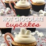 Combine the taste of your favorite warm beverage with a delicious baked cupcake treat when preparing these tasty Hot Chocolate Cupcakes. They’re the perfect dessert to serve during the holidays or winter months to your children and loved ones. This easy cupcake recipe is Santa-approved too.
