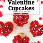 These red heart cupcakes are perfect for Valentine's Day. Learn how to make easy heart-shaped cupcakes to share with family and friends. I also share my best tips on how to freeze cupcakes in this post as well. This easy Valentine cupcake recipe is sure to win the hearts of your family and friends.