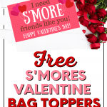 Share some campfire sweetness with your friends and create these cute S'Mores Valentine Treat Bags. These fun printable Valentine's for kids are a perfect holiday treat.