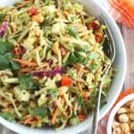 Enjoy the fresh taste of this flavorful yet healthy Low Carb Thai Peanut Salad. Packed with Asian flavors, it has a unique taste that is undeniably good, making it perfect for lunch, or dinner, whichever you prefer. This Thai recipe has everything - creamy Thai peanut sauce, crunchy broccoli slaw and peanuts. Even if you’re not following a low-carb diet, this is still a fantastic salad to make and enjoy.