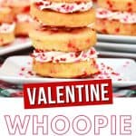 Valentine’s Day Whoopie Pies are perfect for kids and adults alike because they are basically a less messy cupcake. Plus, they are delicious and filled with festive frosting that will make your February extra fun! Read more to learn how to make this easy Whoopie Pie recipe.