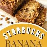 If you love the tastes of Starbucks’ fresh and delicious baked sweetbreads, you need to try this incredible Copycat Starbucks Banana Bread recipe. This easy quick bread recipe is not difficult to make, leaving you with a deliciously sweet treat to enjoy. Try this best banana bread recipe for an easy snack idea. I also share my tips for making the best banana bread.