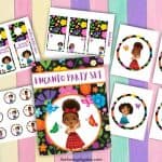 Welcome to the family Madrigal. Host a magical Encanto Birthday party this these Free Encanto Party Printables you can download. Grab these free Disney printables and have a magical Encanto Party with friends and family. Mirabel, Luisa, Isabela and Dolores are features on this printable party pack. These Encanto printables include food tents, water bottle tags, bunting and Encanto wall art.
