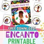 Welcome to the family Madrigal. Host a magical Encanto Birthday party this these Free Encanto Party Printables you can download. Grab these free Disney printables and have a magical Encanto Party with friends and family. Mirabel, Luisa, Isabela and Dolores are features on this printable party pack. These Encanto printables include food tents, water bottle tags, bunting and Encanto wall art. This is a fun birthday party idea for kids.