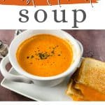 Satisfy your craving for something comforting and flavorful with this delicious Roasted Tomato Soup. Not only is it full of flavor, but it’s also easy to prepare and perfect for lunch, dinner, or even an appetizer. This easy homemade tomato soup recipe goes perfectly with a grilled cheese sandwich. This easy soup recipe is perfect for your lunch or dinner meal plan. It's the ultimate comfort food recipe.