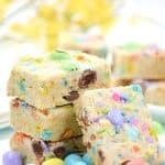 Make fun and flavorful Easter Cookie Bars for the holiday. These easy cookie bars are sure to be a huge hit for your Easter celebration. These thick and chewy M&M Cookies bars are perfect for any holiday or occasion. Fill them with chocolate chips, M&M's, or any chopped chocolate candy. They're also perfect to use up leftover Halloween candy.
