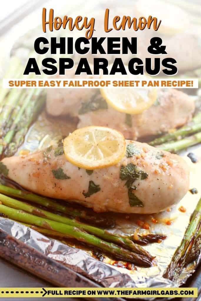 Simple and delicious is the perfect way to describe this easy Sheet Pan Honey Lemon Chicken & Asparagus recipe. This tasty chicken recipe is a simple and flavorful weeknight dinner. It's the perfect meal-in-one! This is an easy sheet pan recipe.