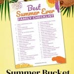 Keep the kids entertained during their break from school with this fun Summer Bucket List For Families. This free summer printable has a ton of fun and enjoyable things to do as a family to bond and make memories together.