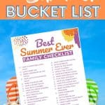 Keep the kids entertained during their break from school with this fun Summer Bucket List For Families. This free summer printable has a ton of fun and enjoyable things to do as a family to bond and make memories together.