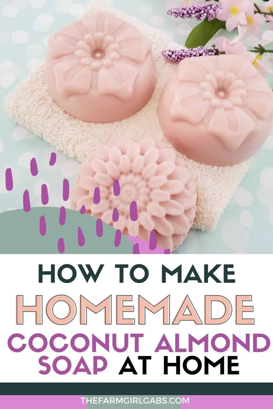 Give the gift of homemade Coconut Almond Soap Bars with this simple recipe. There’s nothing quite as enjoyable as using fresh, natural soap that smells good and soothes the body. Learn how to make homemade soap. It's easy and fun!