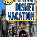 How exciting! Your (probably) long-awaited summer Disney World trip is finally on the horizon! Pack your bags and read these tips for how to prepare. As your travel date draws nearer, you probably want to do everything you can to prepare for this big trip. So here are five critical things you must do before you visit Walt Disney World this summer.