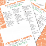 Looking for a fun way to travel the country and experience what each state has to offer? Use this convenient Awesome Things to Do and See in All 50 States printable. Road trip adventures are lots of fun, but they're also a fantastic learning experience for your little ones. If you're planning to visit these new places and experience lots of new things, you'll look forward to having free travel printable on hand when you need it most.
