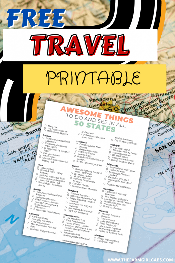 Looking for a fun way to travel the country and experience what each state has to offer? Use this convenient Awesome Things to Do and See in All 50 States printable. Road trip adventures are lots of fun, but they're also a fantastic learning experience for your little ones. If you're planning to visit these new places and experience lots of new things, you'll look forward to having free travel printable on hand when you need it most.