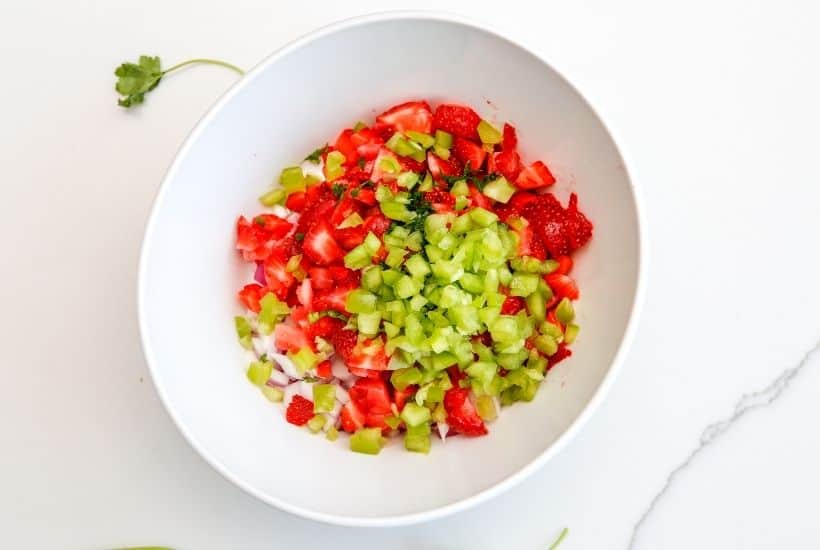 If you’re looking for a zesty, slightly sweet treat to eat with your favorite tortilla trips, try this delicious Strawberry Salsa. It’s light, refreshing, and super flavorful. It's the perfect summer salsa recipe to sink your teeth into.
