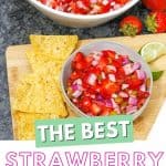 If you’re looking for a zesty, slightly sweet treat to eat with your favorite tortilla trips, try this delicious Strawberry Salsa. It’s light, refreshing, and super flavorful. It's the perfect summer salsa recipe to sink your teeth into.