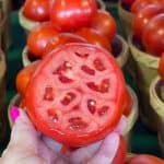 Jersey Tomatoes. Bruschetta is a classic Italian appetizer that is easy to make at home. Toasted bread is topped with tomatoes, Parmesan cheese, garlic, and fresh basil.