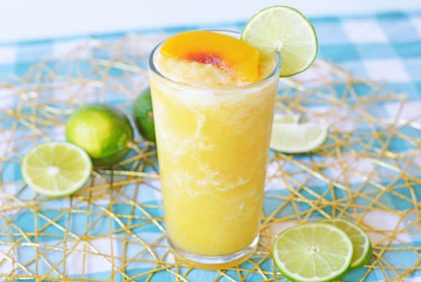 Cool off this summer with this delicious frozen peach margarita. This classic cocktail is full of peach flavor and is a perfect way to celebrate peach season and summer. This drink is perfect for any occasion, whether you’re celebrating Cinco de Mayo or just looking for something to help cool you down on a hot day. Best of all, it’s easy to make at home with just a few simple ingredients.