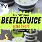 Want a flavorful, fun treat to serve during Halloween? Make these Beetlejuice Jello Shots, perfect for entertaining adult family and friends!