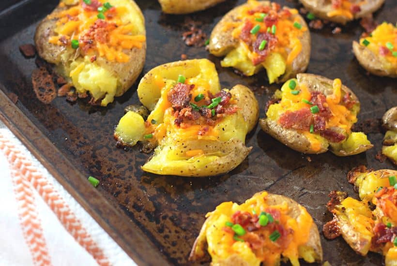 Bacon Cheddar Smashed Potatoes - The Farm Girl Gabs®