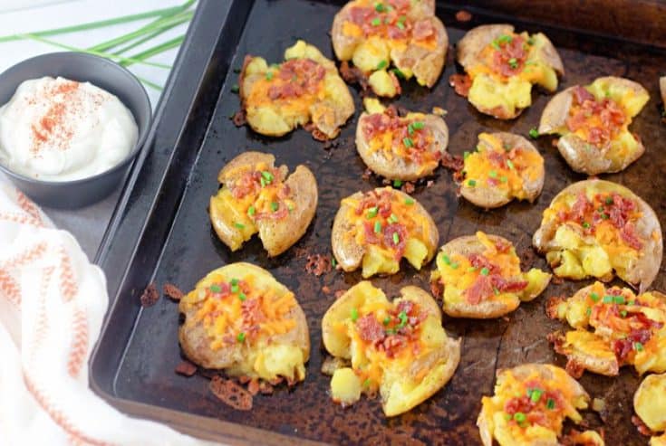 Cheesy Crispy Smashed Potatoes