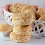 When craving light and fluffy biscuits, give this Honey Butter Biscuits recipe a try. They have the perfect taste and texture, pairing perfectly with all kinds of flavorful meals. These soft and flaky buttermilk biscuits are brushed with homemade honey butter.